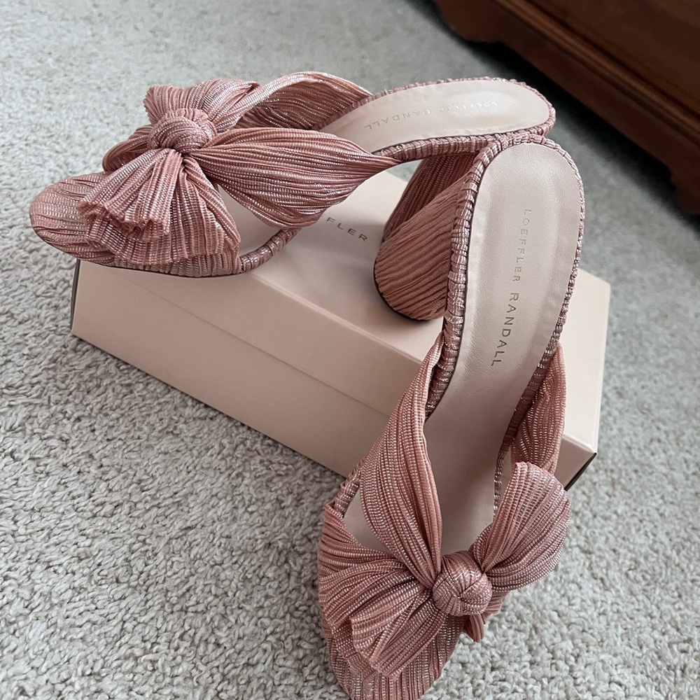 Loeffler Randall Pink Satin Bow Heels